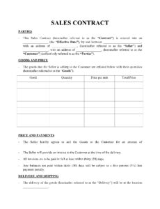 Kitchen Cabinet Sales Contract Template  Sample