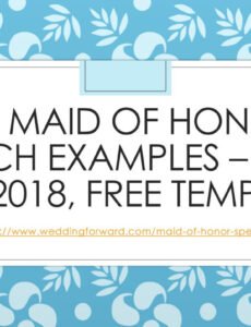 Maid Of Honor Speech Template Best Friend Doc Sample