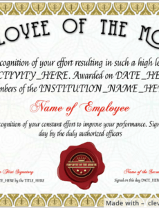 Printable Employee Of The Month Criteria Template Excel Example