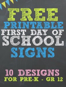 Printable First Day Of School Sign Template Pdf Sample