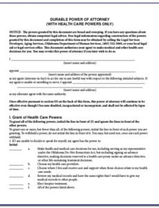 Printable Florida Durable Power Of Attorney Template Excel Example