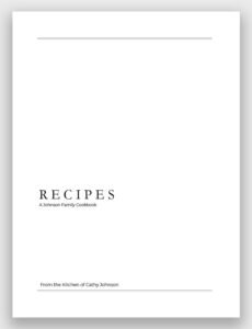 Printable Make Your Own Recipe Book Template Word