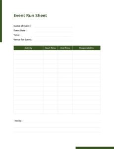 Printable Run Of Show Template Google Sheets  Example