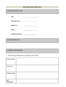 Professional Job Description And Job Specification Template