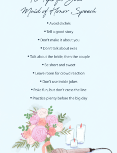 Professional Maid Of Honor Speech Template Sister  Example