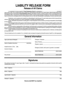 Professional Release Of Liability Car Accident Template Doc Example