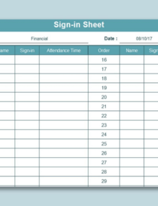 Professional Sign In And Sign Out Sheet Template Word