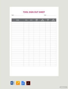 Sign In And Out Sheet Template  Sample