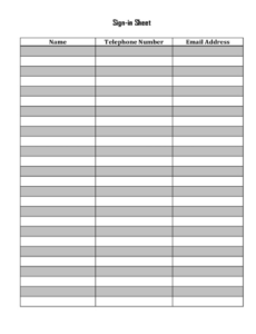 Sign In And Sign Out Sheet Template Doc Sample