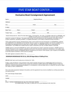 Used Boat Sales Contract Template Excel Sample