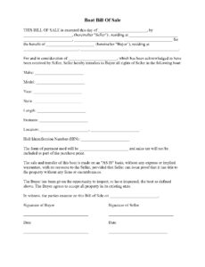 Used Boat Sales Contract Template Pdf Example