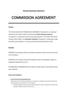 50 Sales Comission From Art Contract Template Doc Sample