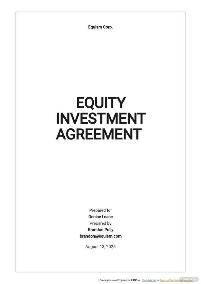 Best Gift Of Equity Purchase Contract Template Doc