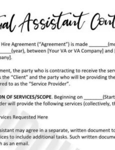 Best Personal Assistant Employment Contract Template Pdf