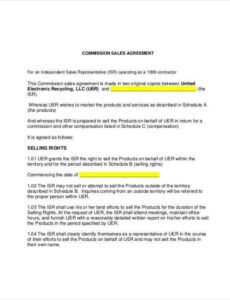 Commission Based Sales Contract Template Doc