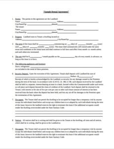 Contract For Tenants From Landlord Template Word