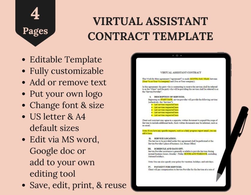 Costum Admin Assistant Employment Contract Template  Sample