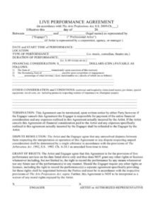 Costum Artist And Repertoire Contract Template