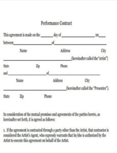 Costum Artist And Repertoire Contract Template Excel