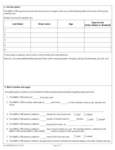 Costum Live In Caregiver Employment Contract Template Word