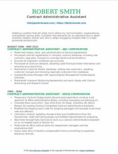Editable Admin Assistant Employment Contract Template Excel