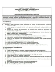 Editable Apprentice Contract Of Employment Template Doc