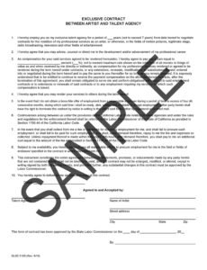 Editable Artist And Repertoire Contract Template Doc