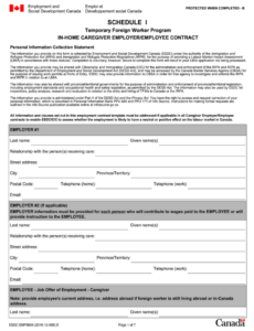 Editable Live In Caregiver Employment Contract Template Excel Example