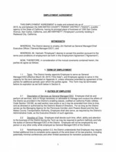 Executive Assistant Contract Template Doc