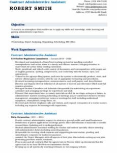 Free Administrative Assistant Employment Contract Template Word