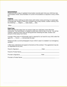 Free Child Care Assistant Contract Template Excel Sample