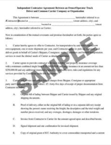 Free Delivery Driver Employment Contract Template Pdf Example