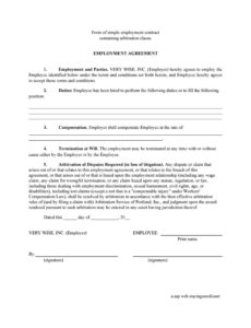 Free Personal Assistant Employment Contract Template Excel Example