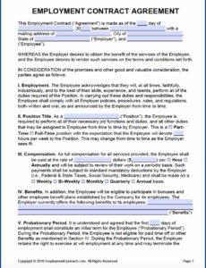 Free Personal Assistant Employment Contract Template Word