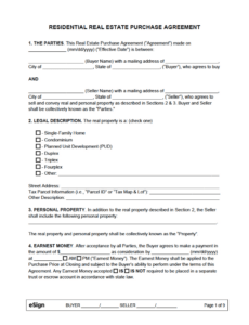 Home Sale By Owner Contract Template Doc