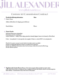 Printable 50 Sales Comission From Art Contract Template Pdf Example
