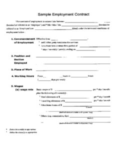 Printable Ad Hoc Employment Contract Template Pdf Example