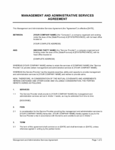 Printable Administrative Assistant Employment Contract Template Excel