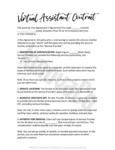 Printable Assistant Accountant Employment Contract Template Pdf Sample