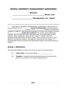 Printable Contract For Tenants From Landlord Template