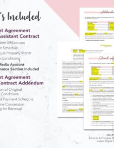 Printable Sales Assistant Contract Template Doc Sample