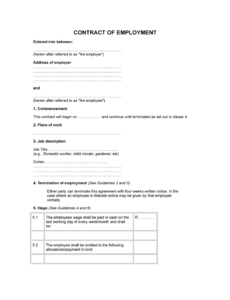 Professional Ad Hoc Employment Contract Template Pdf Sample