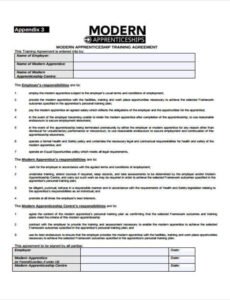 Professional Apprentice Contract Of Employment Template Pdf Sample