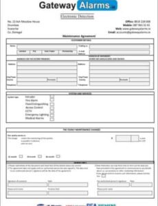 Professional Fire Alarm Maintenance Contract Template Word