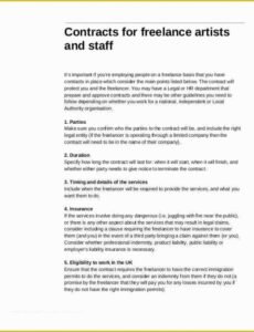 Professional Freelance Administrative Assistance Work Contract Template Excel Sample