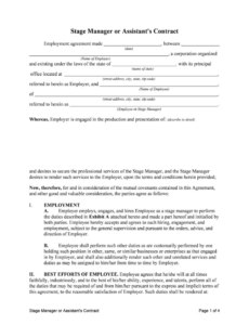 Sales Assistant Contract Template  Sample