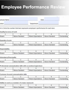 Best Home Depot Performance Review Template Word Sample