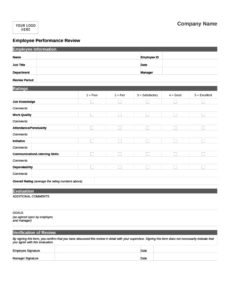 Costum 60 Day Employee Performance Review Template Pdf Sample