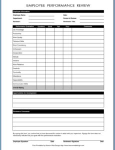 Costum Nonprofit Employee Performance Review Template Pdf Sample