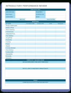 Costum Performance Review Employee Evaluation Template Pdf Sample